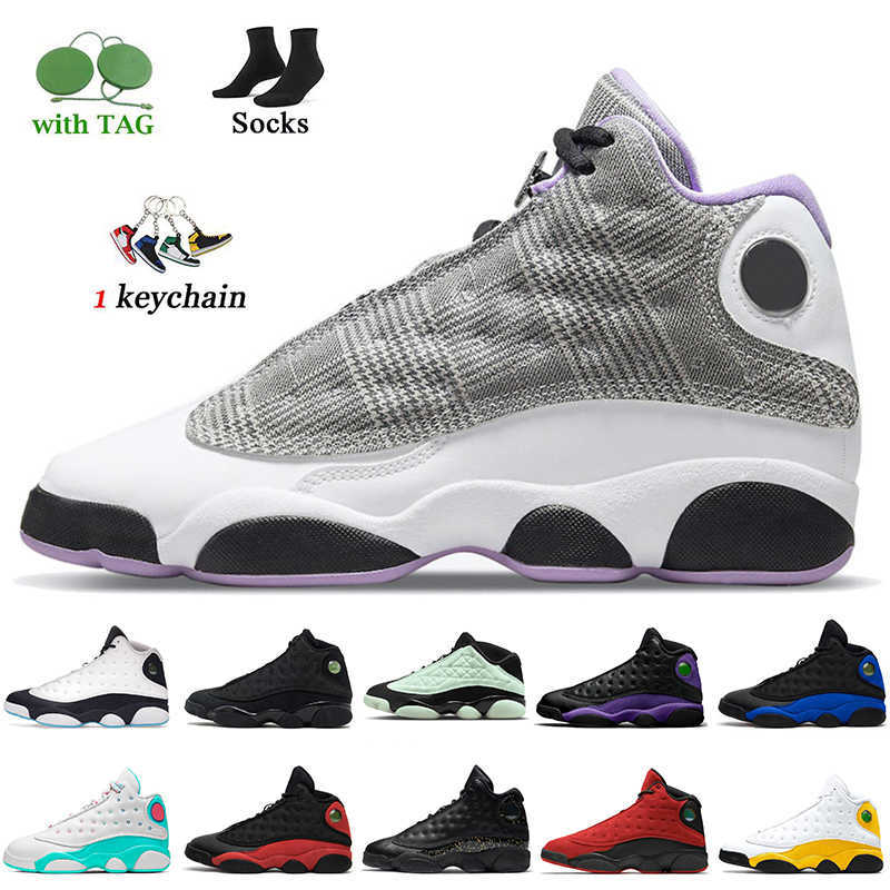 

Houndstooth 13s Mens Trainers Jumpman 13 Basketball Shoes Women Men Sneakers Obsidian Singles Day Black Cat Court Purple Hyper Royal Lucky