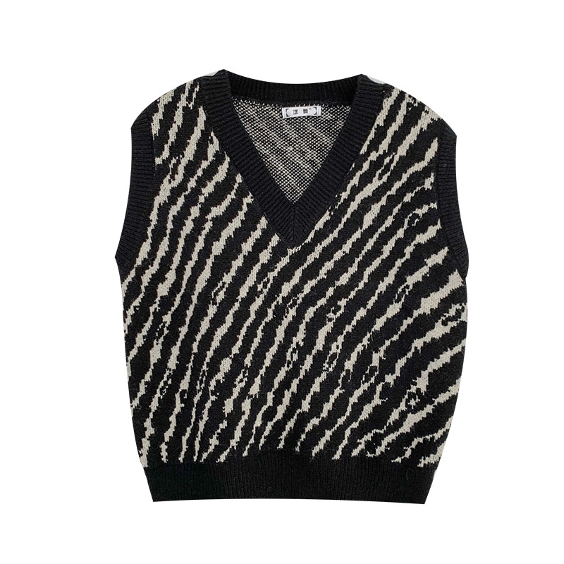 

Women Causal Vest Sweater Fashion Spring Autumn V Neck Loose Streetwear Sleeveless Pullover Top Korean Woman Knit Sweaters 210602, Yellow