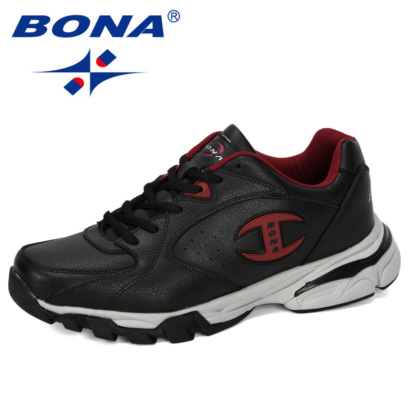 

BONA 2019 New Popular Man Sport Shoes Men Sneakers Zapatos Corrientes De Verano Chaussure Homme Marque Zapatos De Mujer Trendy, Black