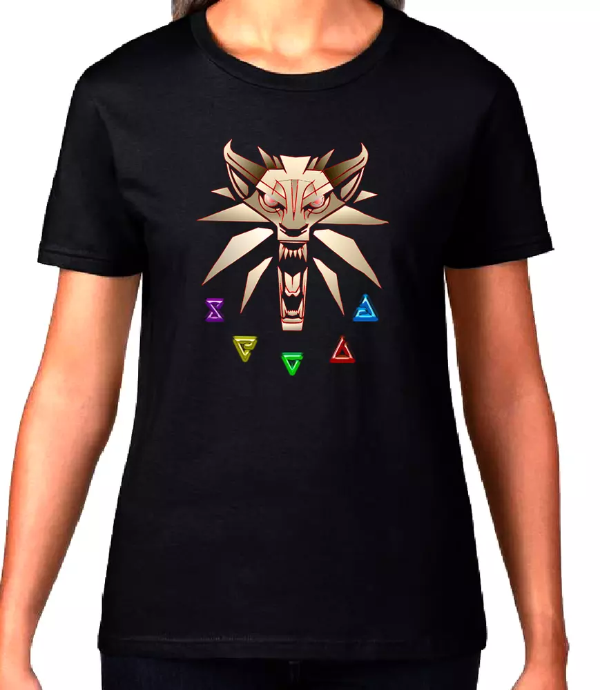 

FAN The Witcher Signs Of The Witcher MEDALLION ART GRAPHIC DESIGN HIGH QUALITY, White;black