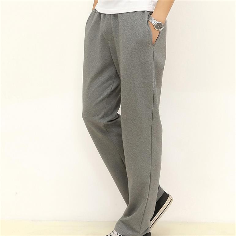 

plus size 7xl 100%cotton straight women pants casual super loose trousers elastic autumn male sweatpants gray mens jogger, Black