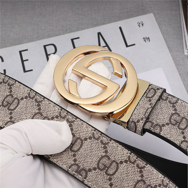 

Fashion Men/women belt womens high Quality big gold buckle Genuine Leather black and white colorG Cowhide Belt For Mens Belts, Black;brown