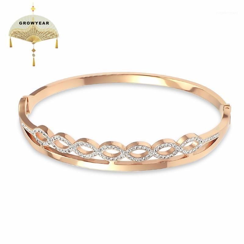 

Stainless Steel Plating Rose Gold 3 Style Woman Bracelets Bangle Fashion Exquisite Simple Girl Gift Jewelry Charm Open Switch
