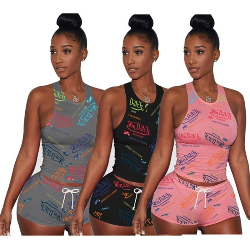 

Women Tracksuit Outfits Letter Printed 2 Piece Set Pullovers Shorts Pants Sprot Clothes Plus Size Jogger Suit 835, Mix color