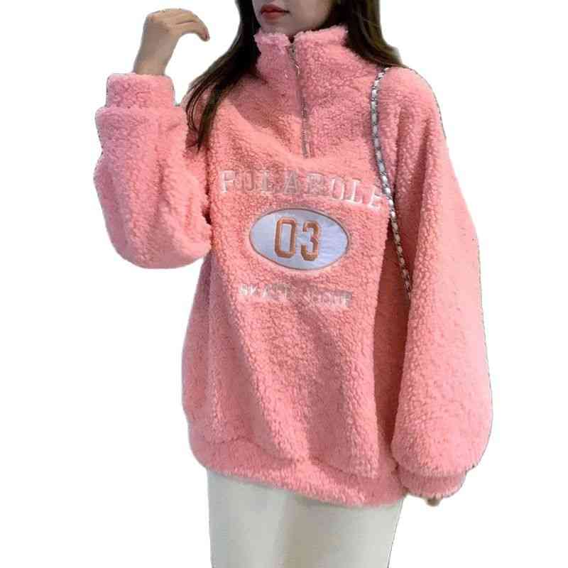 

women's sweaters camisola larga de gola alta feminina inverno, camisola malha quente para mulheres, roupas letras bordadas st3o, White;black