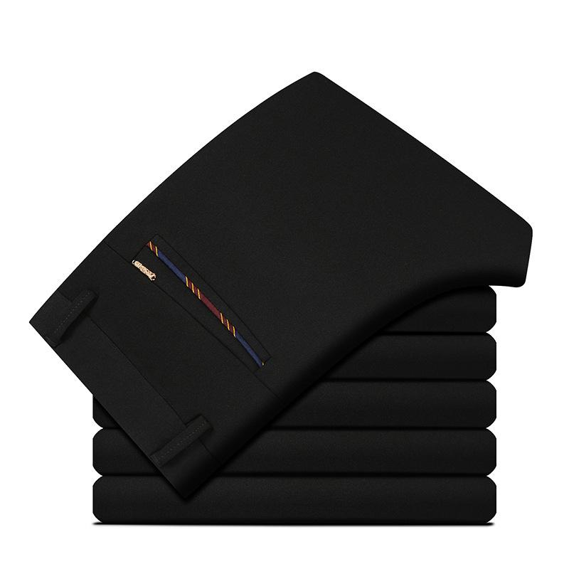 

Men's Pants Spring Business Casual Brand Straight Pant Autumn Man Cotton Black Work Large Size Classic Blue Long Trousers