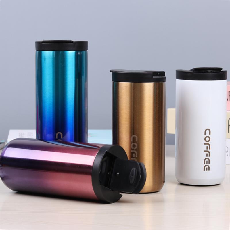 

Water Bottles Double Stainless Steel 304 Coffee Mug Leak-proof Milk Tea Outdoors Travel Thermal Cup Household Gift