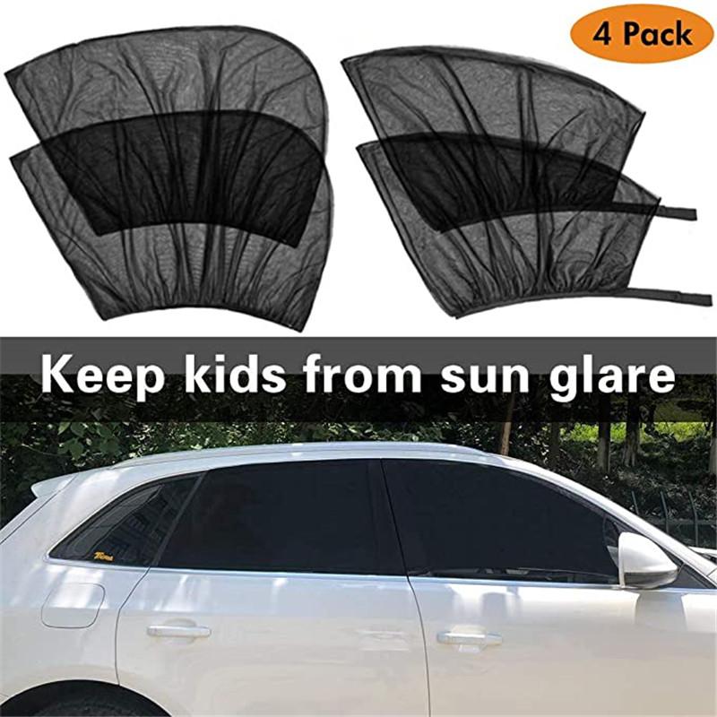 

Curtain & Drapes 4 Pack Summer UV Protection Car Front Rear Side Window Sun Shade Anti-mosquito Sunshade Net Mesh For Sedan SUV MPV, Black
