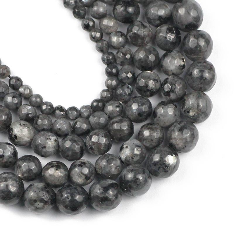 

Other Labradorite Faceted Natural Black Stone 4/6/8/10MM Spacer Round Loose Beads For Jewelry Making DIY Bracelests Accessories