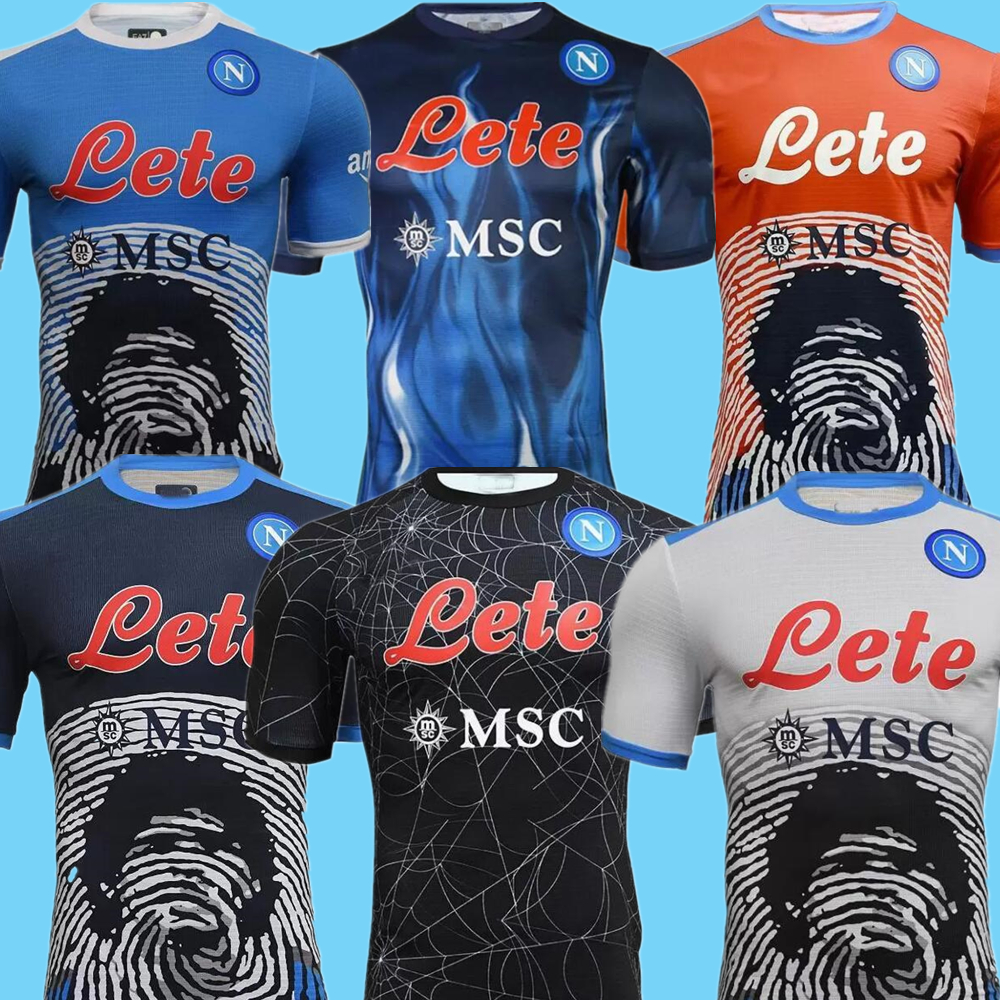 

21 22 Napoli 3rd Maradona Special red Halloween Soccer Jersey Kids Kit Set 2021 2022 Maglia Naples Football Shirt ZIELINSKI INSIGNE OSIMHEN FABIAN LOZANO Home third, Picture
