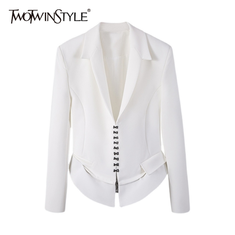 

Casual Black Blazer For Women Notched Collar Long Sleeve Loose Blazers Female Spring Fashion Clothing 210524