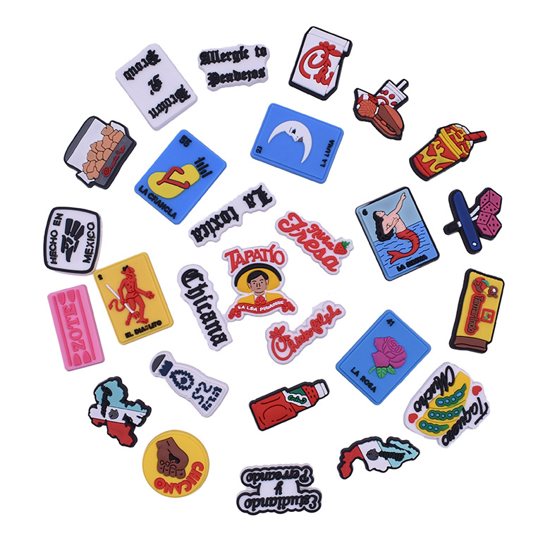

Mexican Theme Shoe Decoration Charm Accessories Soft Rubber Buckle Jibitz for Croc Charms Clog Buttons