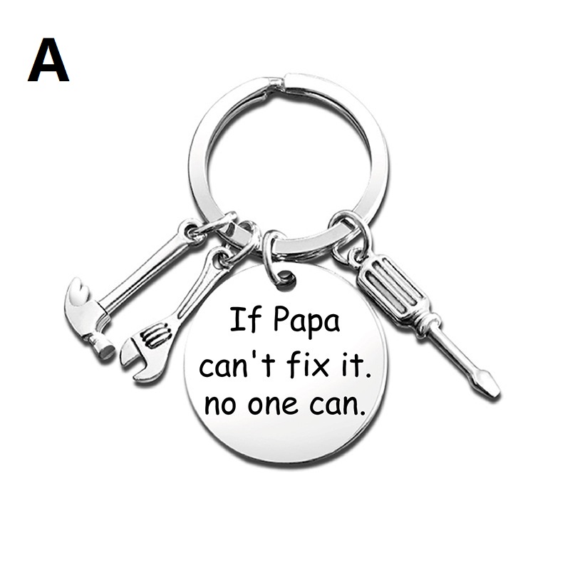 

Father's Day Jewelry Gift Dad Tools Hammer Screwdriver Wrench Metal Key-Ring Creative Key Chain Hanging Bag Decoration, Mix 7 styles