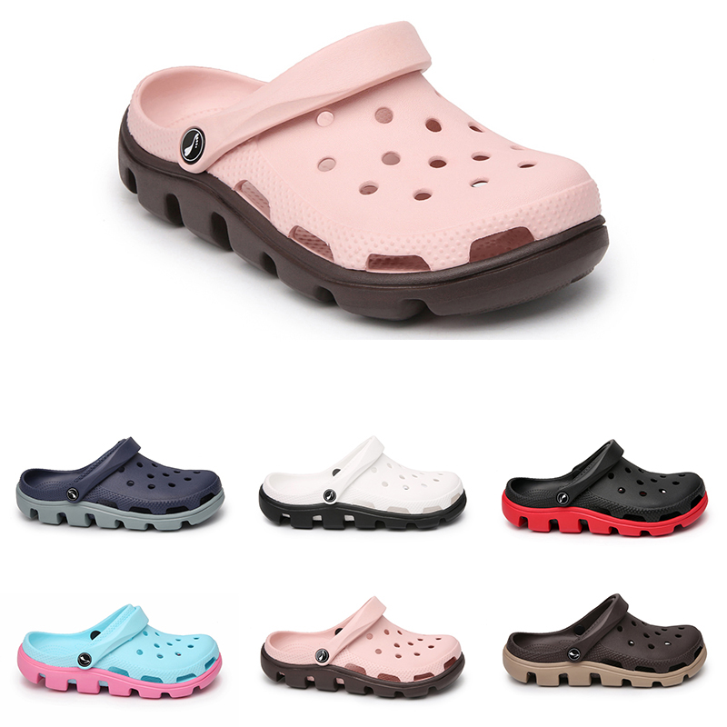 

men women sandal casual beach shoes home outdoor designer pink couples sandals slippers mens womens wading slipper, Black