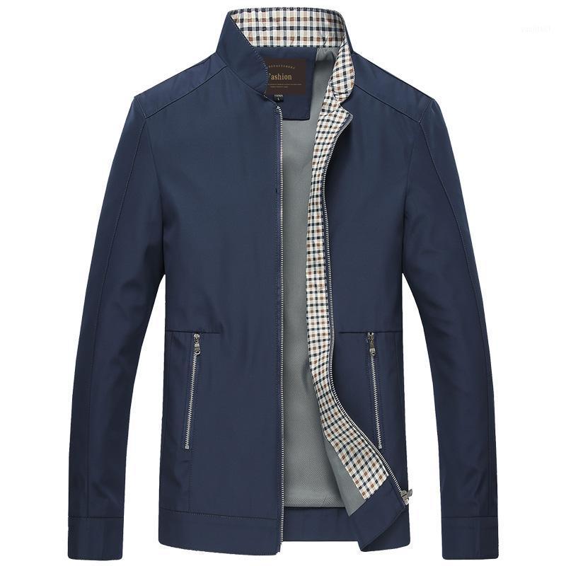 

Men's Jackets Business Stand Collar Coat Autumn Simple Pure Color Men Jackehin High Quality Male Fashion Formal Jacket, Black