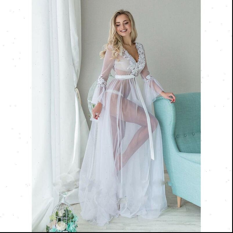 

lingerie lace women sleepwear long dress bath robe gown babydoll nightwear white, Black;red