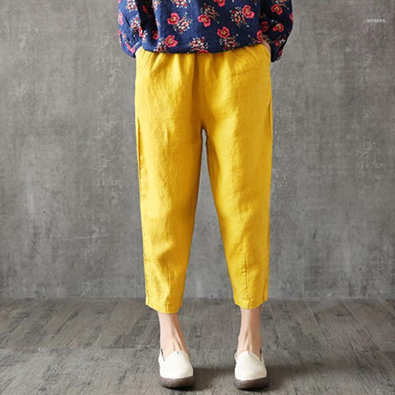 

Women's Pants & Capris Women Linen Oversized 2021 Autumn Casual Pant Loose Lady Fabric Cotton Solid Color Female Harem Pants1, Black;white