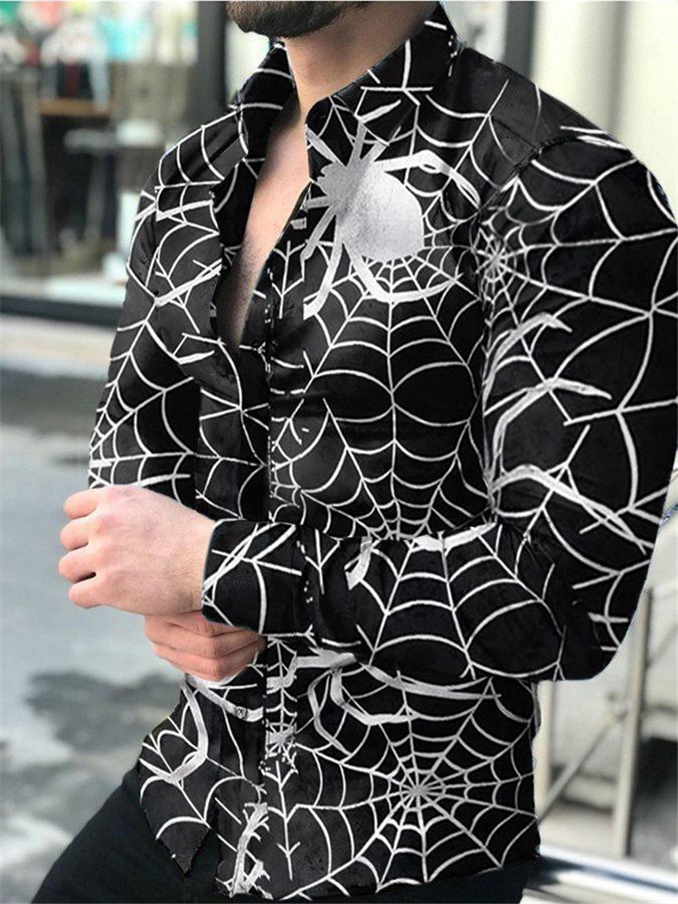 

designer Men's button up Shirt retail wholesale Casual vintage Chemisier Shirts Long Sleeve hawaiian Camicetta shirt Loose Fit Print Blusa xxxl Blouse, Cs-967