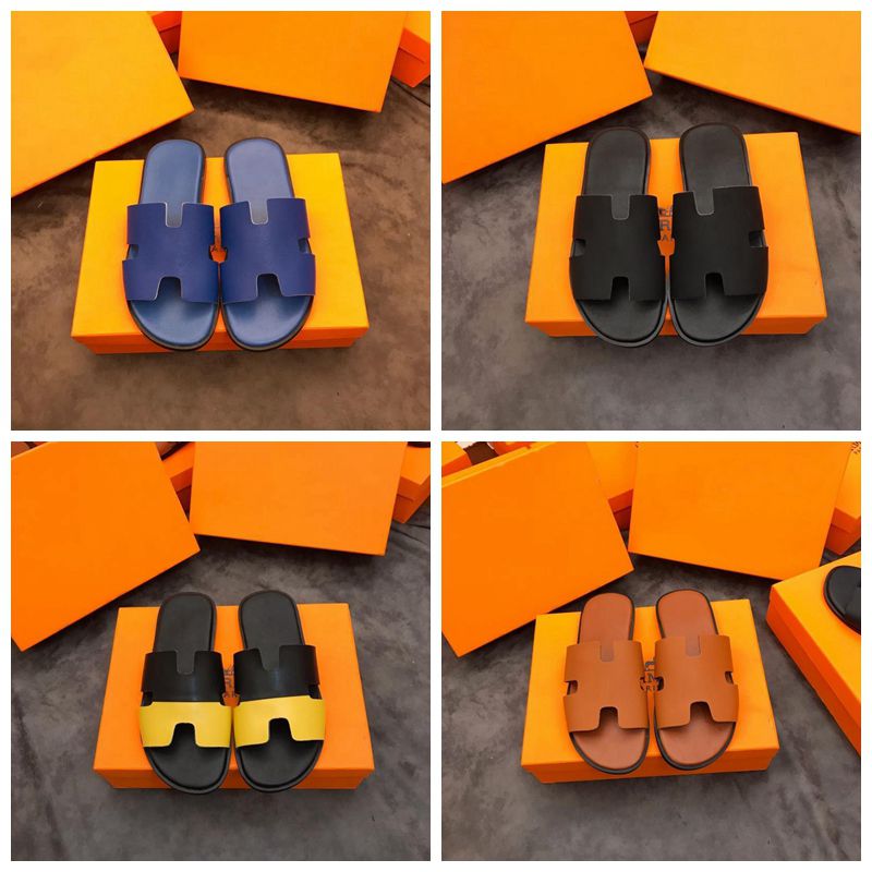 

2021 classic H calfskin sandals upper edition full mink home slippers Latest Light and comfortable soles Soft flip flop size 38-45, Black;grey