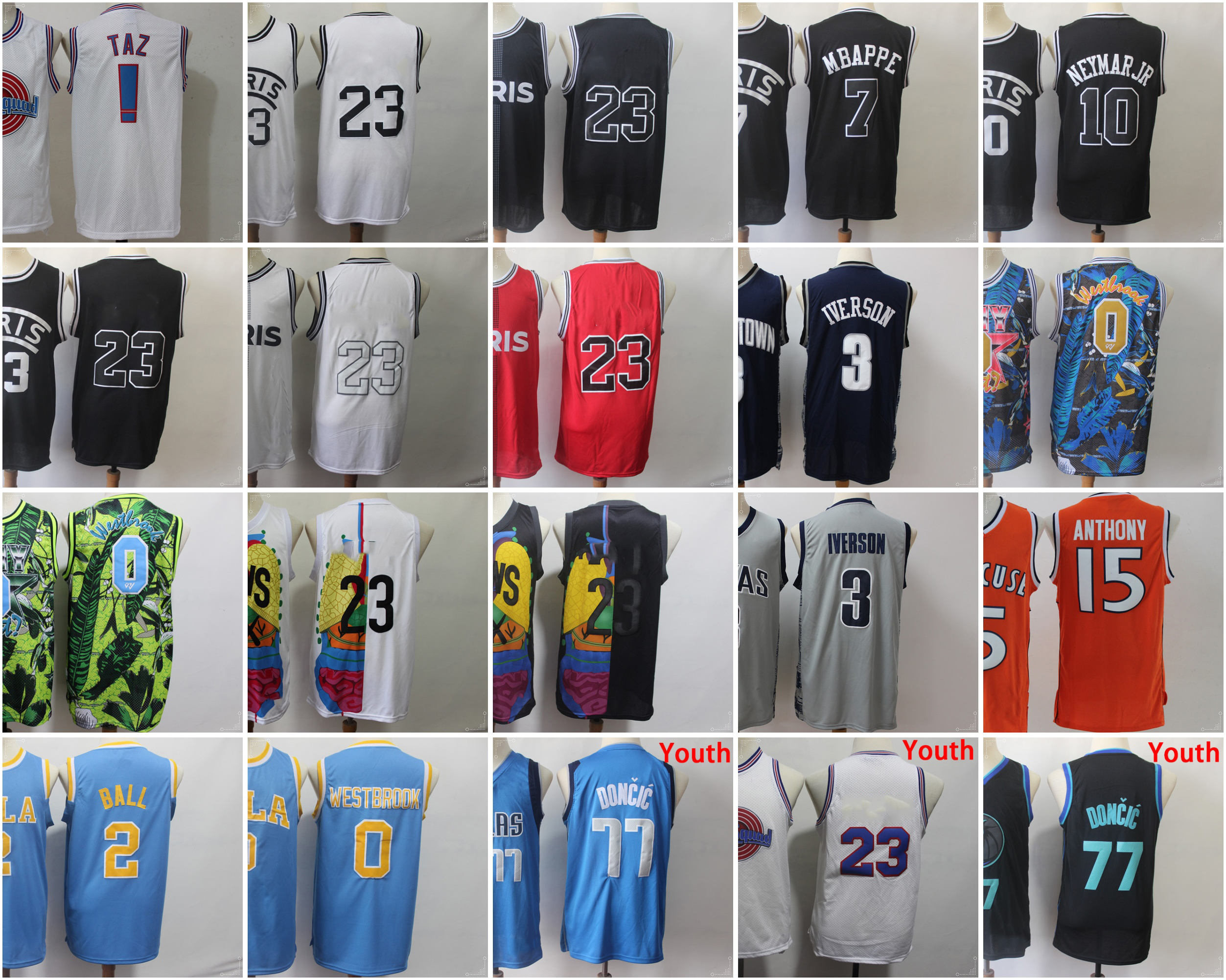 

Luka 77 Ja 12 Morant Doncic Scottie 33 Dennis Pippen 91 Rodman Los 23 Angeles Basketball Jersey 3 Anthony Kyle 6 0 Davis Kuzma Dirk Nowitzki, Black;red