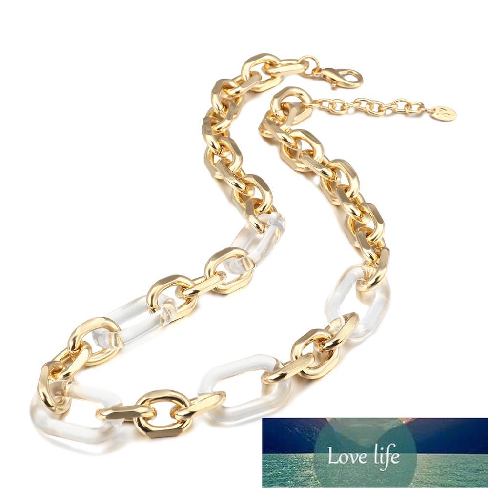 

AENSOA Punk Miami Cuban Choker Necklace Steampunk Men Neck Jewelry Vintage Metal Acrylic Chain Chunky Chain Necklace for Women