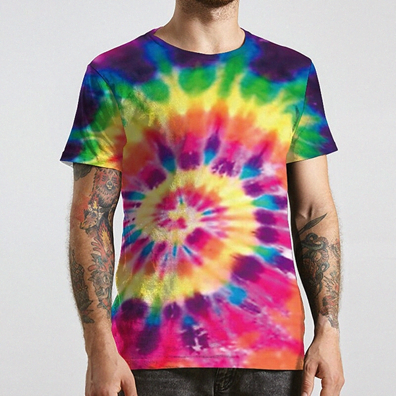 Men's Unisex Tee T shirt 3D Print Rainbow Graphic Prints Plus Size Round Neck Casual Daily Print Short Sleeve Tops Basic Designer Big and Ta