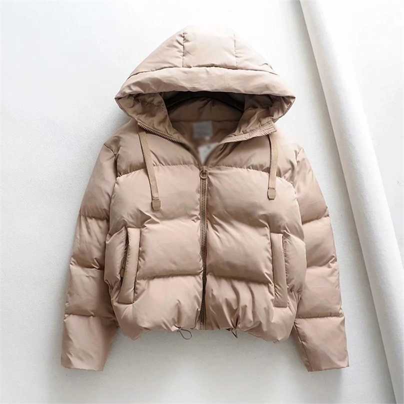 

Winter Hooded Cotton Padded Parkas for Women Warm Down Casual Jacket Female Coat Loose Ladies Parka Thicken Outwear 211018, Red
