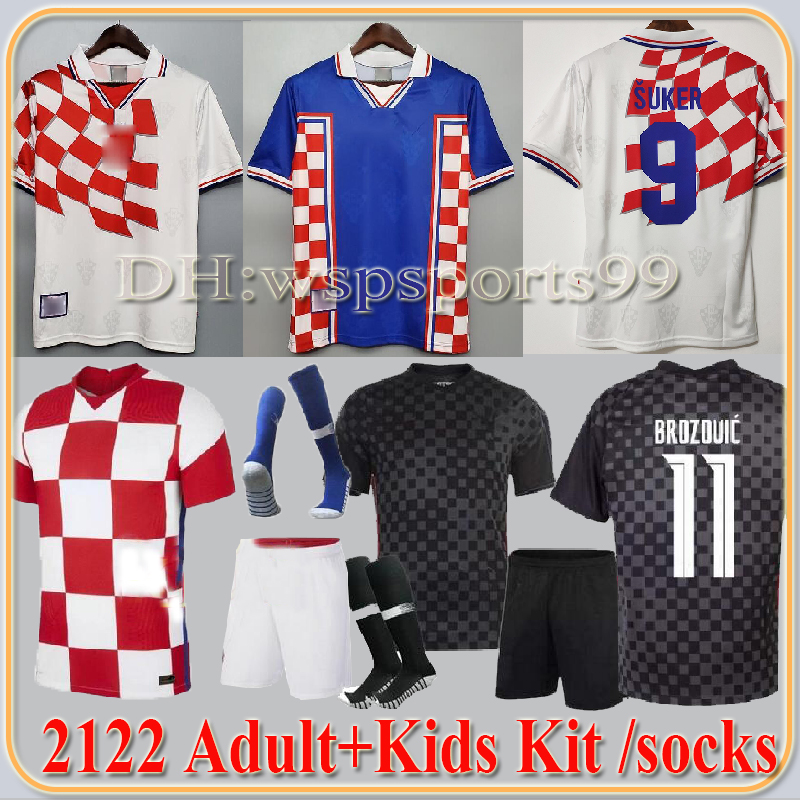 

2021Croacia CUP Soccer Jerseys 1998 SUKER PROSINECKI Croatie 20 21 22 Croazia MODRIC PERISIC RAKITIC MANDZUKIC KOVACIC Republika Hrvatska Je, Black;yellow