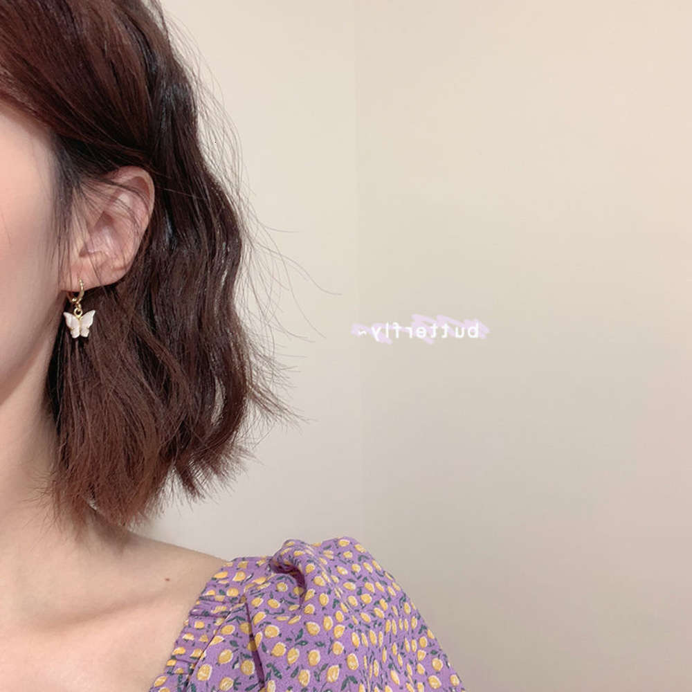 

earrings Butterfly student Korean version simple fashion rings female net red temperament Fashion Earrings clip no ear hole, Golden