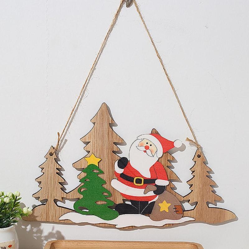 

Christmas Decorations Santa Claus Door Wooden Hanging Pendant Merry Decoration For Home 2021 Xmas Navidad Noel Gifts Year 2022