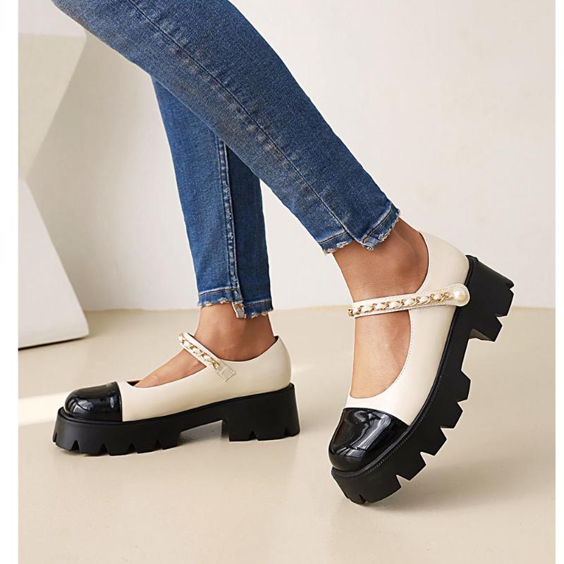 

Dress Shoes Karin Dropship Female Mary Janes Pumps Platform Square Heel Buckle Strap 2022 Spring Concise Casual Woman, Black