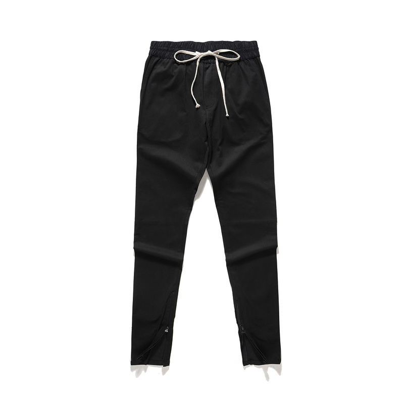 

Summer New Black Zipper Pants Sports Style Ankle Banded Pants Men Women Loose Pants Casual