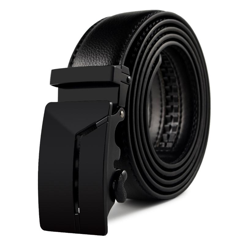 

Belts Men'S Belt Genuine Leather Cowskin Waistband Suspenders Man Gift Black Stretch Buckles For Suit Ratchet, Black;brown