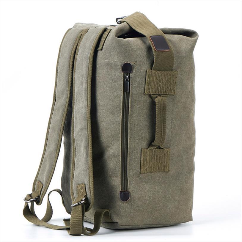 

large capacity rucksack men travel pack backpack mountaineering outdoor hiking luggage canvas bucket shoulder sport bag for male