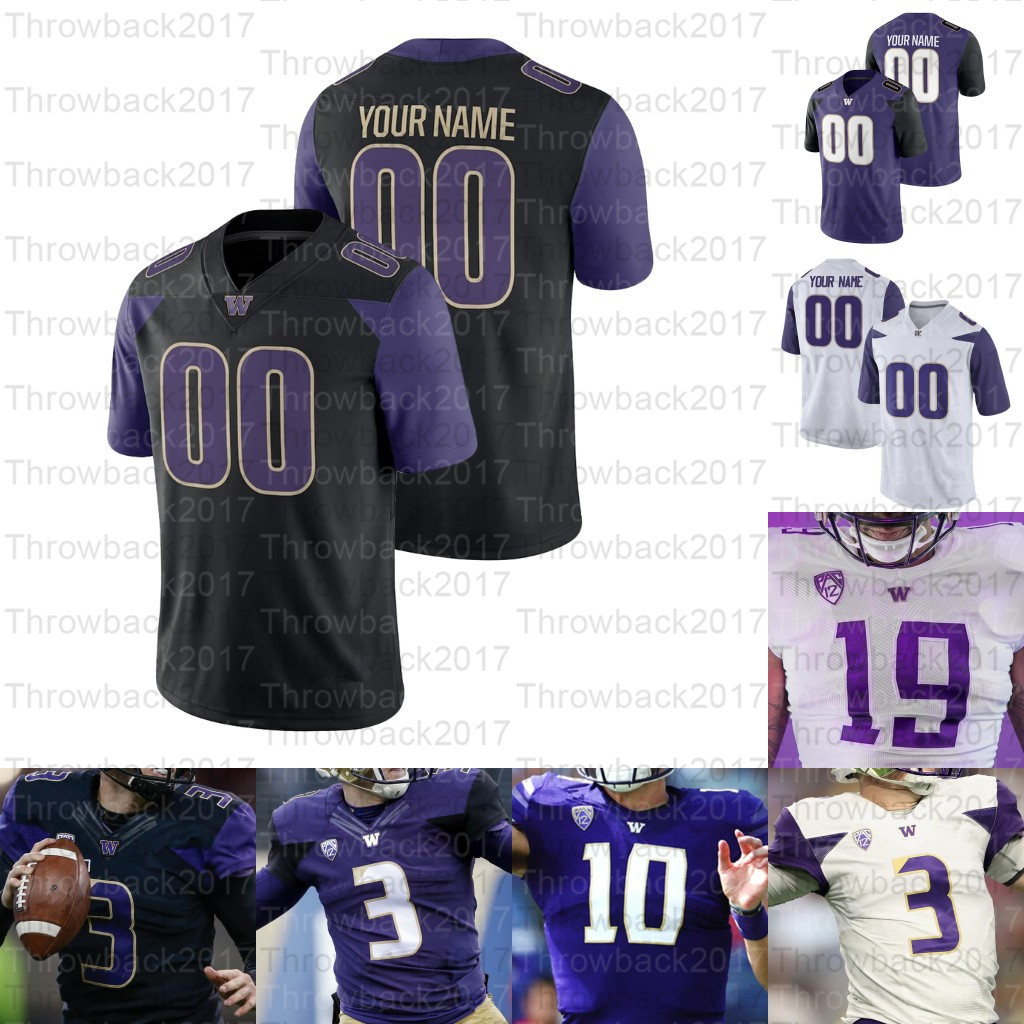

Custom Washington Huskies College Football Jerseys Jacob Eason Salvon Ahmed Hunter Bryant Aaron Fuller Joe Tryon Ryan Bowman Danny, Purple ii