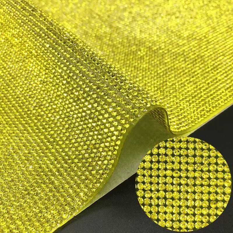 

Wholesale 24*40cm citrine Rhinestone Sheet self adhesive rhinestones For Car Shoes Bag Decoration