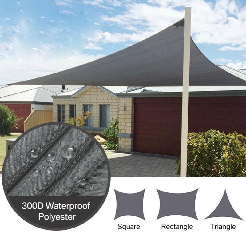 

Outdoor Sun Shade Sail Canopy Garden Patio Awning 98% UV Block Waterproof Grey Beach Camping Pool Tent