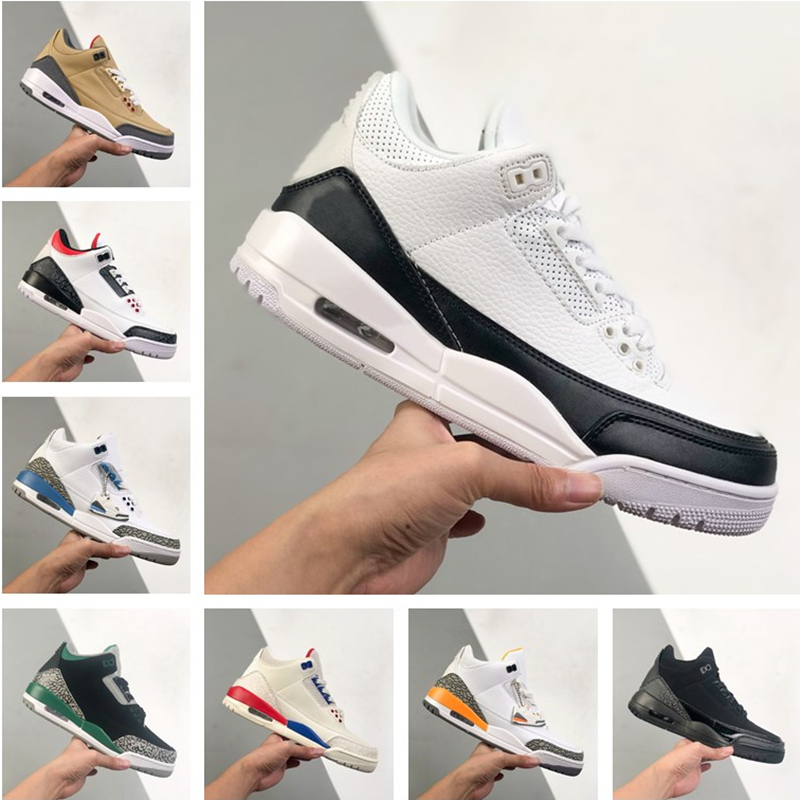 

High Quality 3s Basketball Shoes 3 SE Denim Chlorophyll Cool Grey International Flight Black Cement True Blue Pine Green Tinker Varsity Royal Court Purple Sneakers, #10