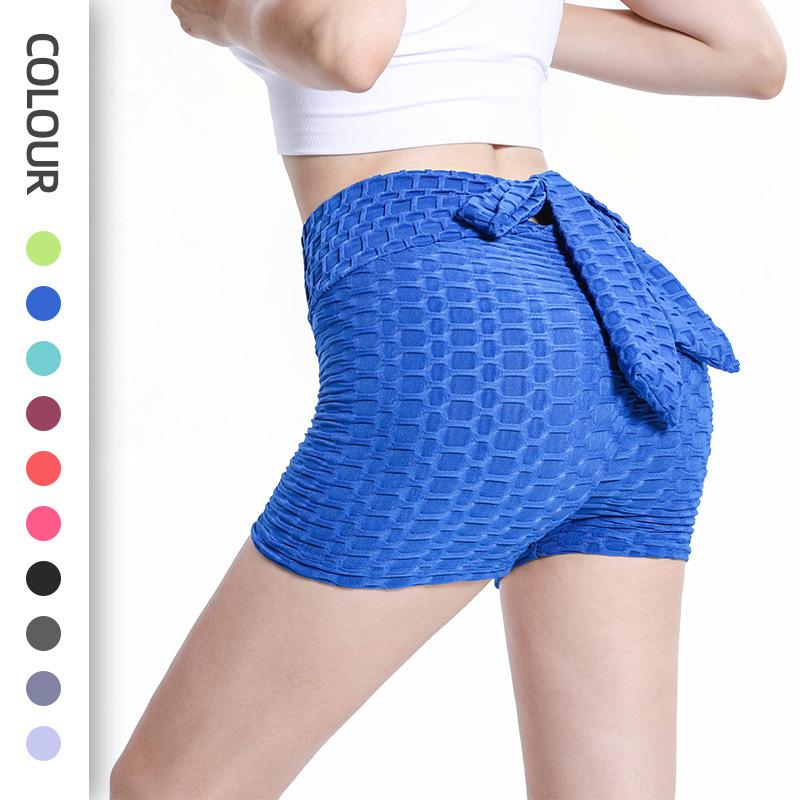 

Yoga Outfit SALSPOR Casual High Waist Sports Shorts Fitness Women Bow
