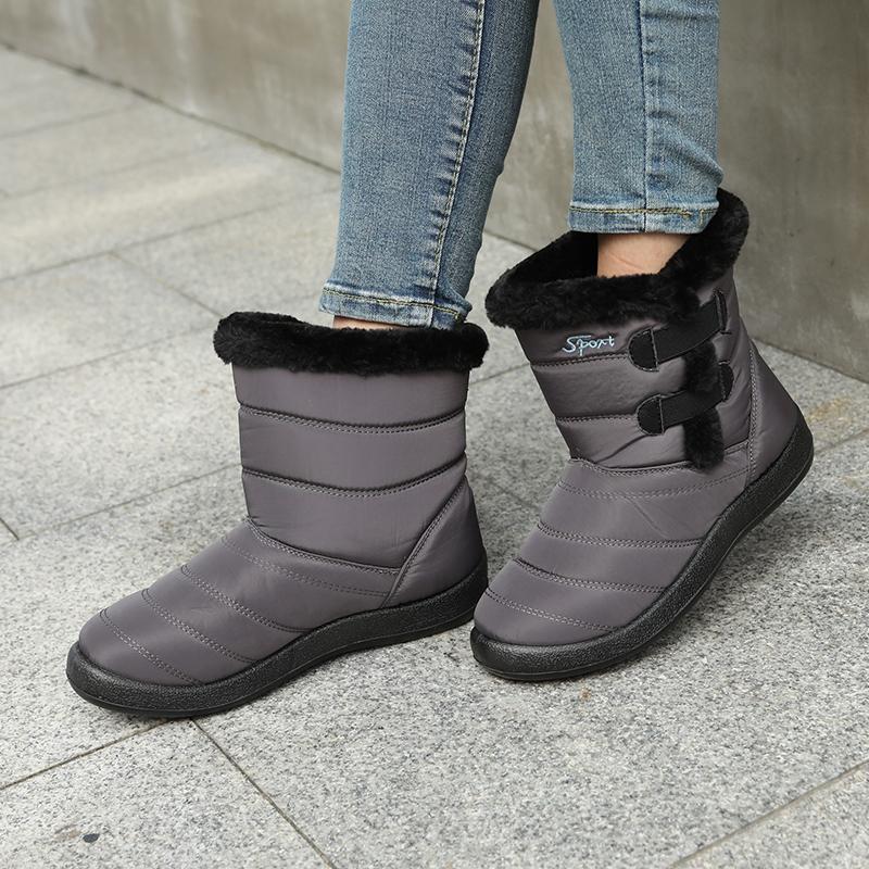 

Women Boots Waterproof Snow Female Plush Winter Warm Ankle Botas Mujer Shoes Woman, Black