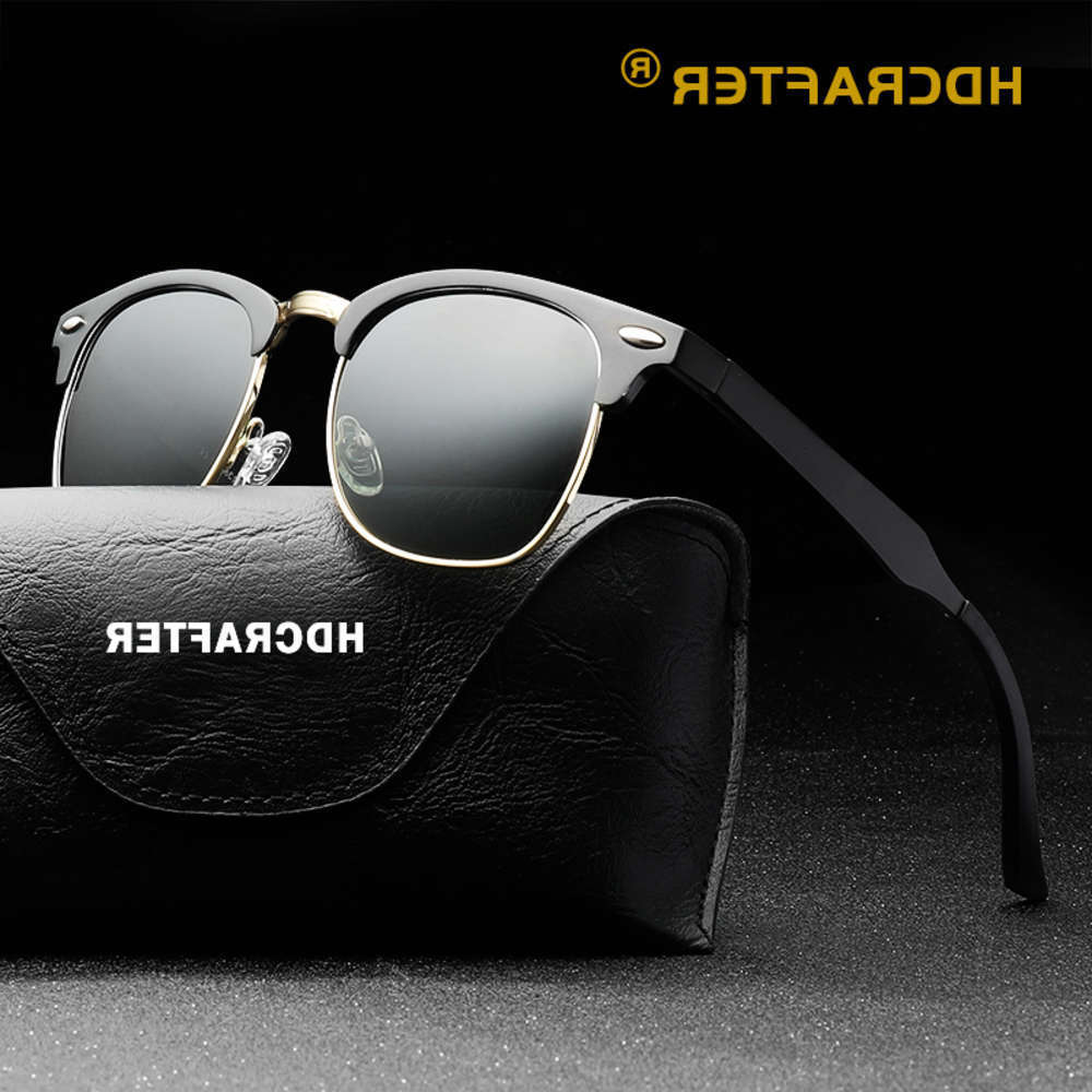 

Highend accessories HDCRAFTER Aluminium Magnium Women Polarized Sunglass Driving Square Eyewear Male Sun Glass For Men, Black