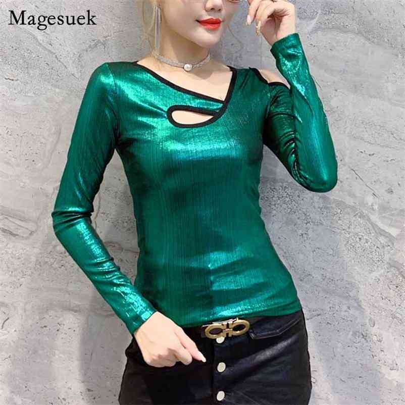 

Autumn Bright Cloth Solid All-match Blouses Women Long Sleeve Splicing Bottoming Shirts for Slim Elegant Chic Tops 11438 210518, Rose red