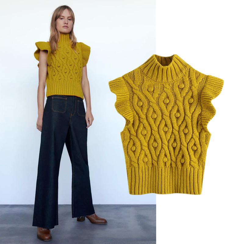 

Women' Sweaters Women Knitted Vest Sweater Sleeveless 2021 Fashion Autumn Warm Ball-shaped Slim Female Outerwear Waistcoat Chic Top, As pictures show