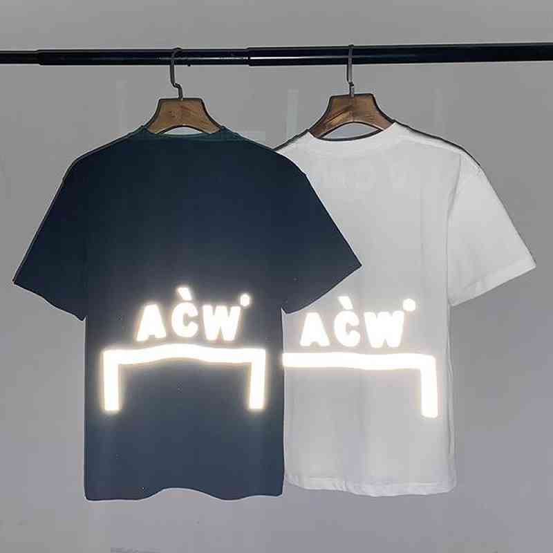 

20ss --WLL T-shirt Men Women Classic frame Reflective WLL CW Tee Oversize Vintage retro COLD WALL Tops, Black3