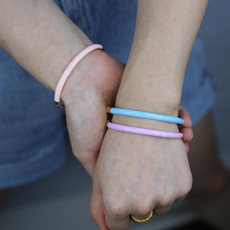 

Bangle Pink Blue Purple Pastel Enamel Band Colorful Girl Women Bracelet Fashion