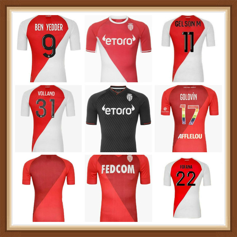 

2021 2022 Top Quality AS Monaco BEN YEDDER Soccer Jerseys JOVETIC GOLOVIN 21 22 maillot de foot Flocage JORGE Men Kids Football Shirt, Black