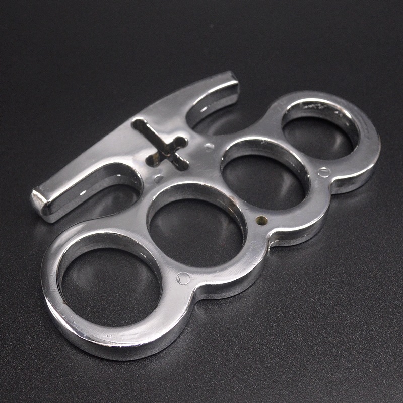 

Aggravate Kirsite Metal Cross Knuckle Four Fingers Self Defense Knuckles Martial Art Fight Fist Clasp 5 5kgb B3