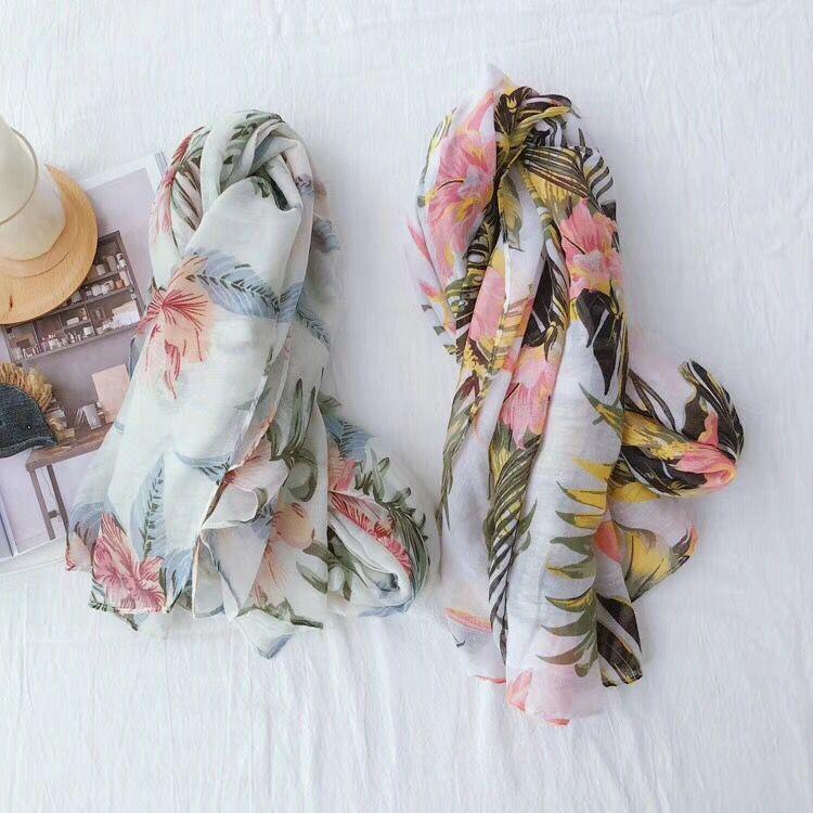 

Scarves Sjaals Voor Dames 2021,Cotton Viscose Flower Printed Scarf,Muslim Hijab,summer Beach Scarf,head Wrap Shawl,invierno Mujer,poncho