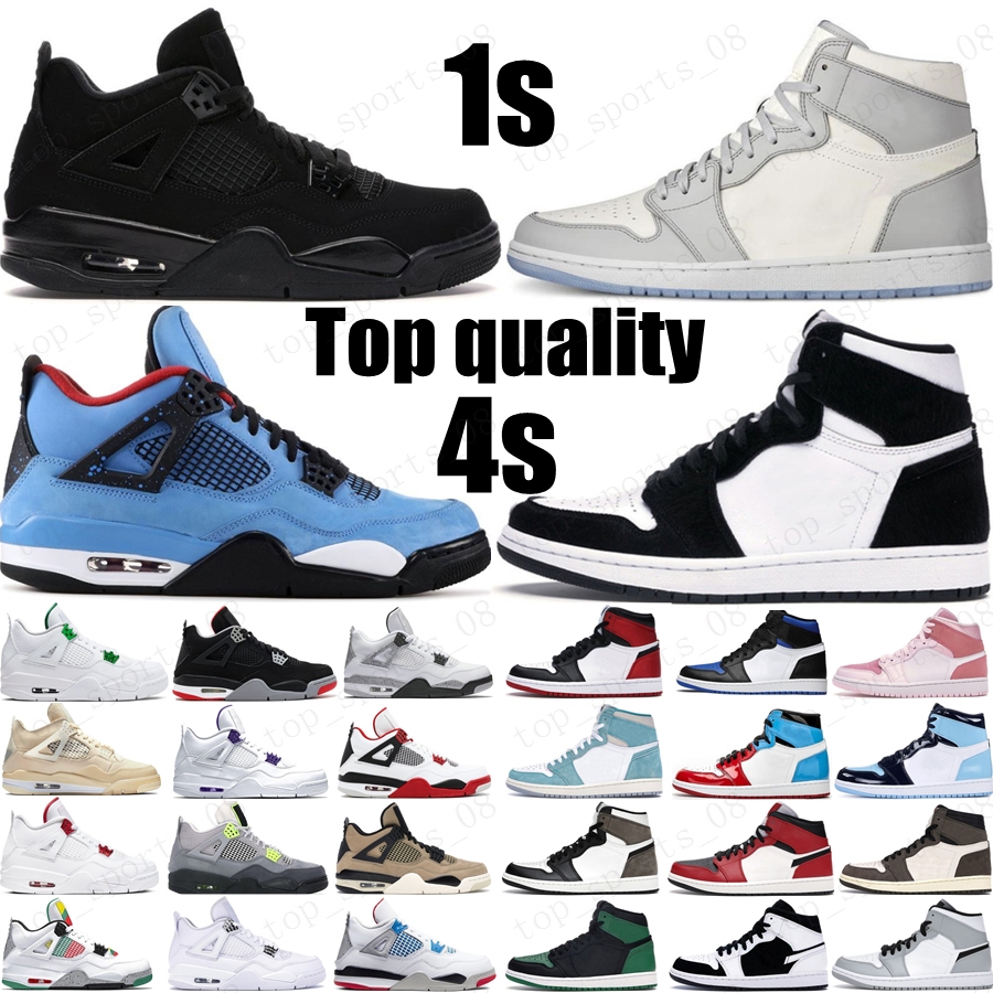 

2020 Sail Black Cat Bred 4 4s Guava Ice Twist White Cement What The Mens Basketball Shoes 1 1s Travis Scotts Obsidian UNC Fearless Women Sneakers