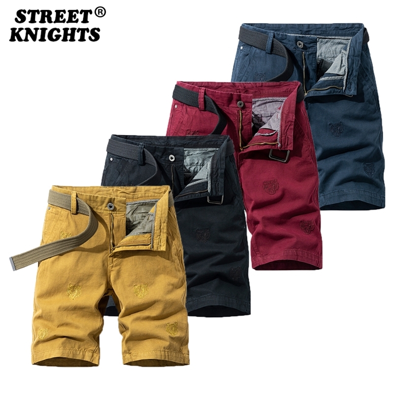 

Summer Solid Color Fashion Cotton Casual Breeches Cargo Men Shorts Breathable Quick Dry Multi Pocket Hip Hop Short 210629, Black